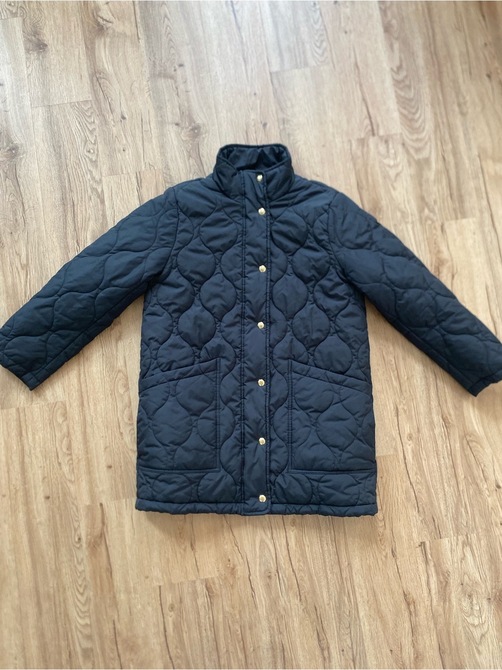 J.Crew Women’s Petite Signature Quilted Puffer Jacket size M Black